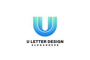 U Letter Design Logo Gradient Color