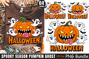 Spooky Season Pumpkin Ghost PNG Bund, a Graphic by Cut File (Thumbnail 1 of 4)