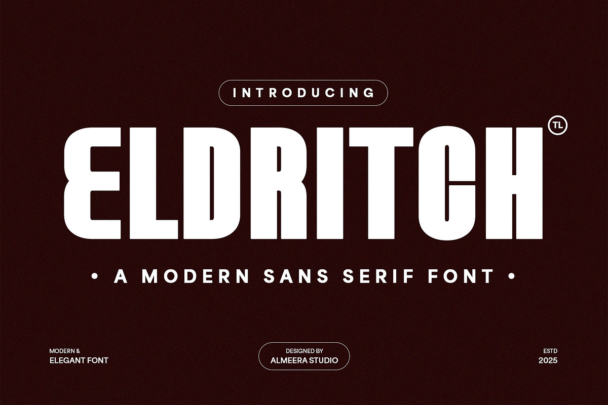 Eldritch - A Modern Sans Serif Font, a Sans Serif Font by Almeera Std (Photo 1 of 6)