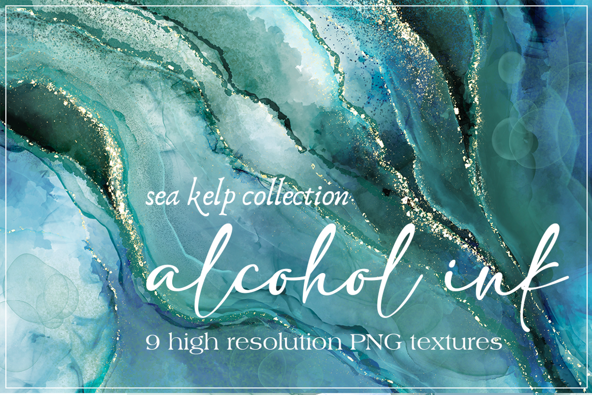 Alcohol Ink Sea Kelp Collection, a Texture Graphic by Coral Antler (Photo 1 of 6)