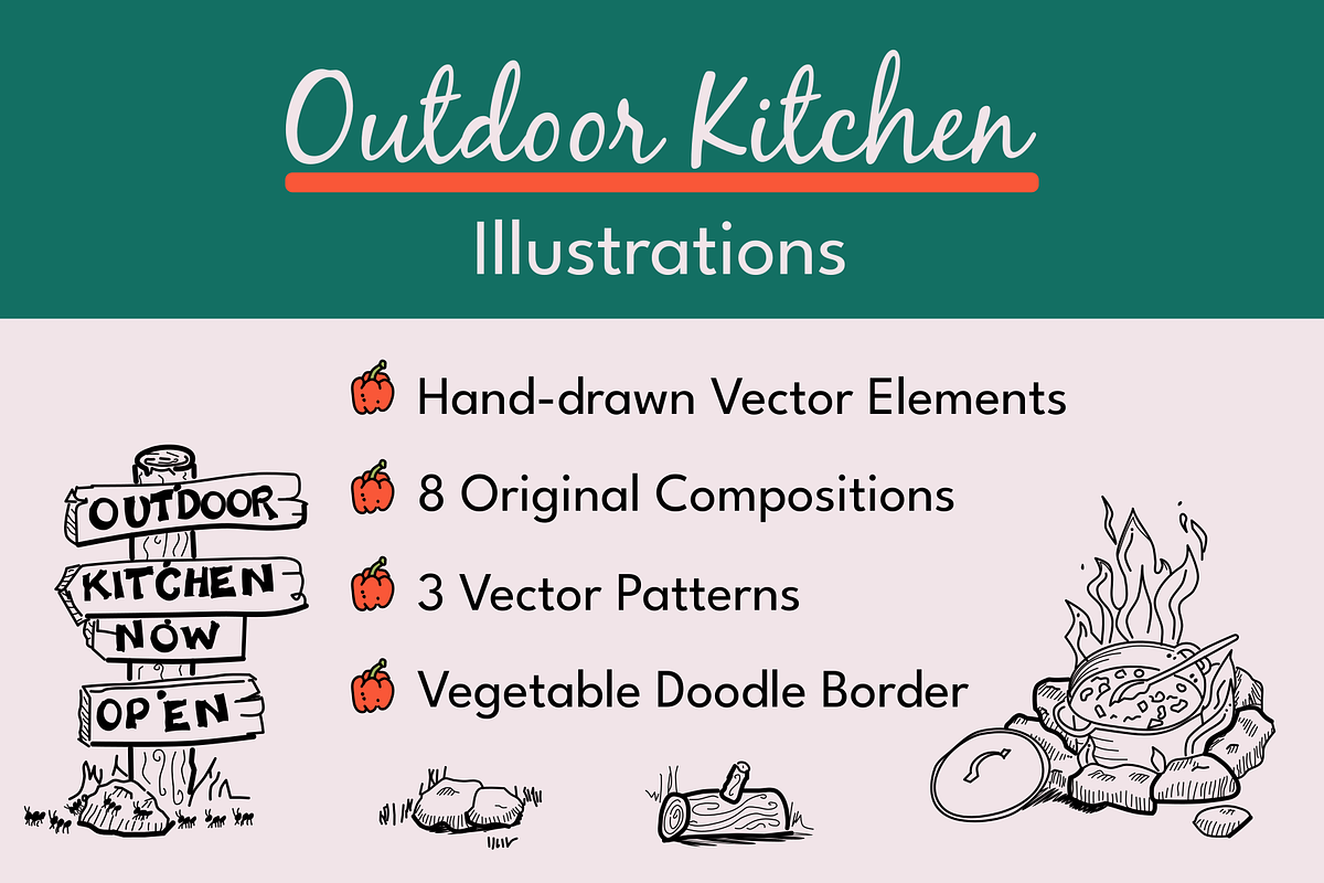 Outdoor Kitchen Illustrations, a Food Illustration by AJ Doodles (Photo 1 of 16)
