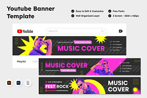 YouTube Banner Template V3