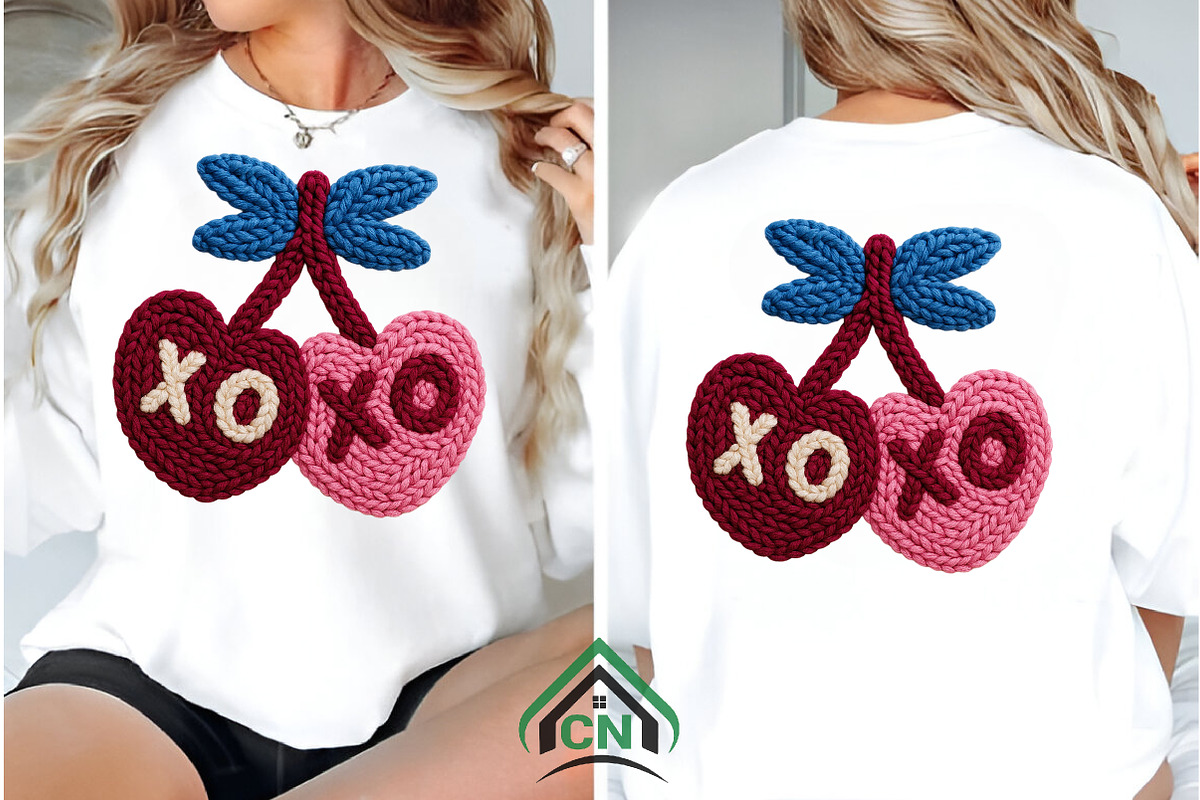 Valentine Knitted XOXO Heart Cherrie, an Illustration by Craft Nest (Photo 6 of 7)