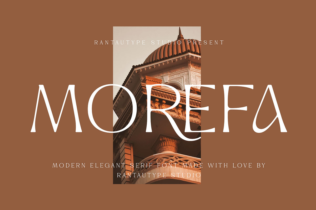 Morefa Modern Elegant Serif Font, a Serif Font by RantautypeStudio (Photo 1 of 15)