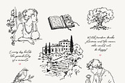 THE POET'S MUSE: Line Art Collection, a Decorative Illustration by long summer (Thumbnail 9 of 13)