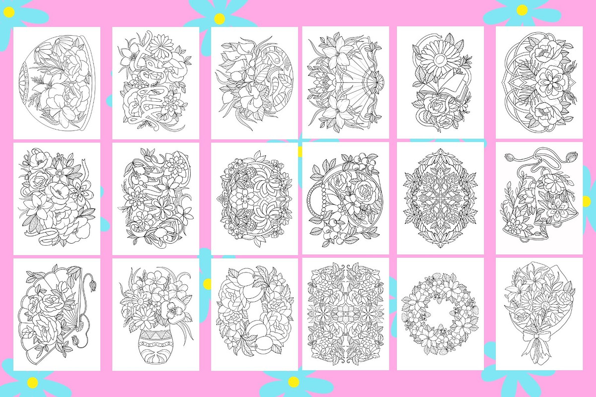 Flowers Coloring Book, a Decorative Illustration by Line Store (Photo 3 of 7)