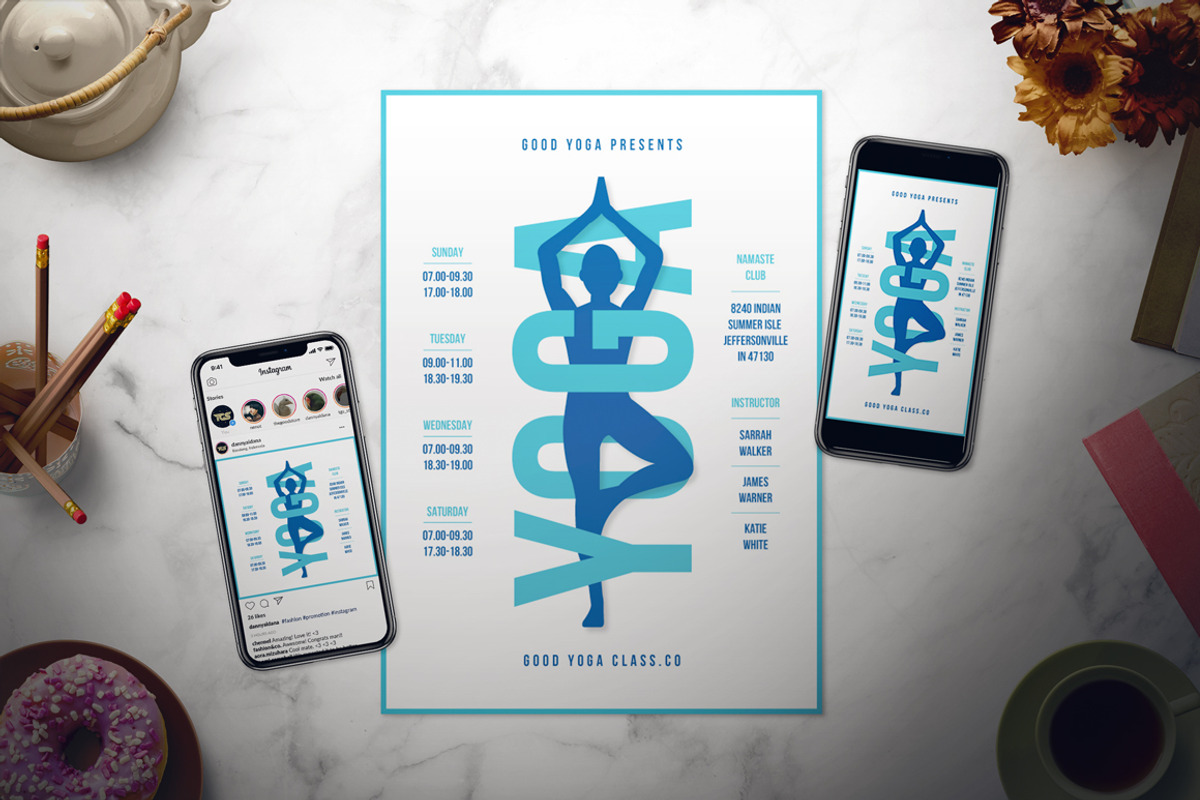 Yoga Class Flyer Set, a Flyer Template by The Good Store (Photo 1 of 2)