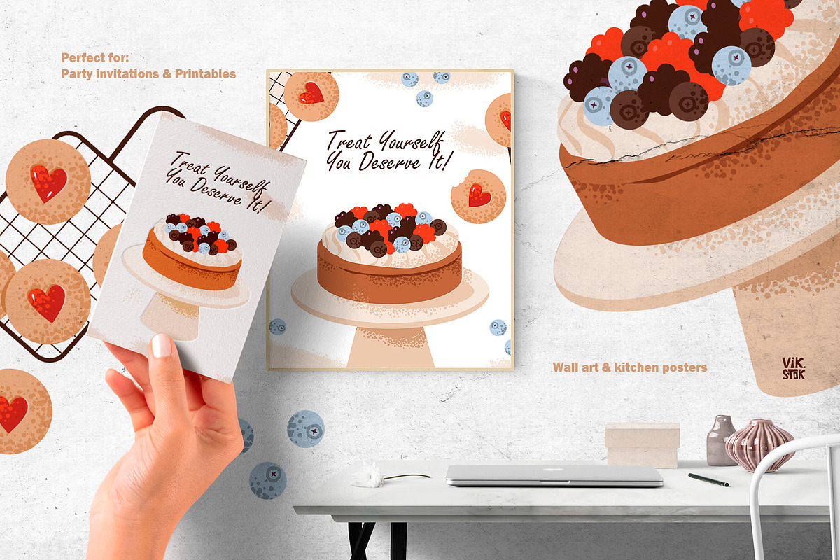 Sweet Homemade Desserts, a Food Illustration by vik.stock (Photo 3 of 5)
