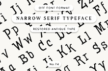 Narrow Antique serif font No.74