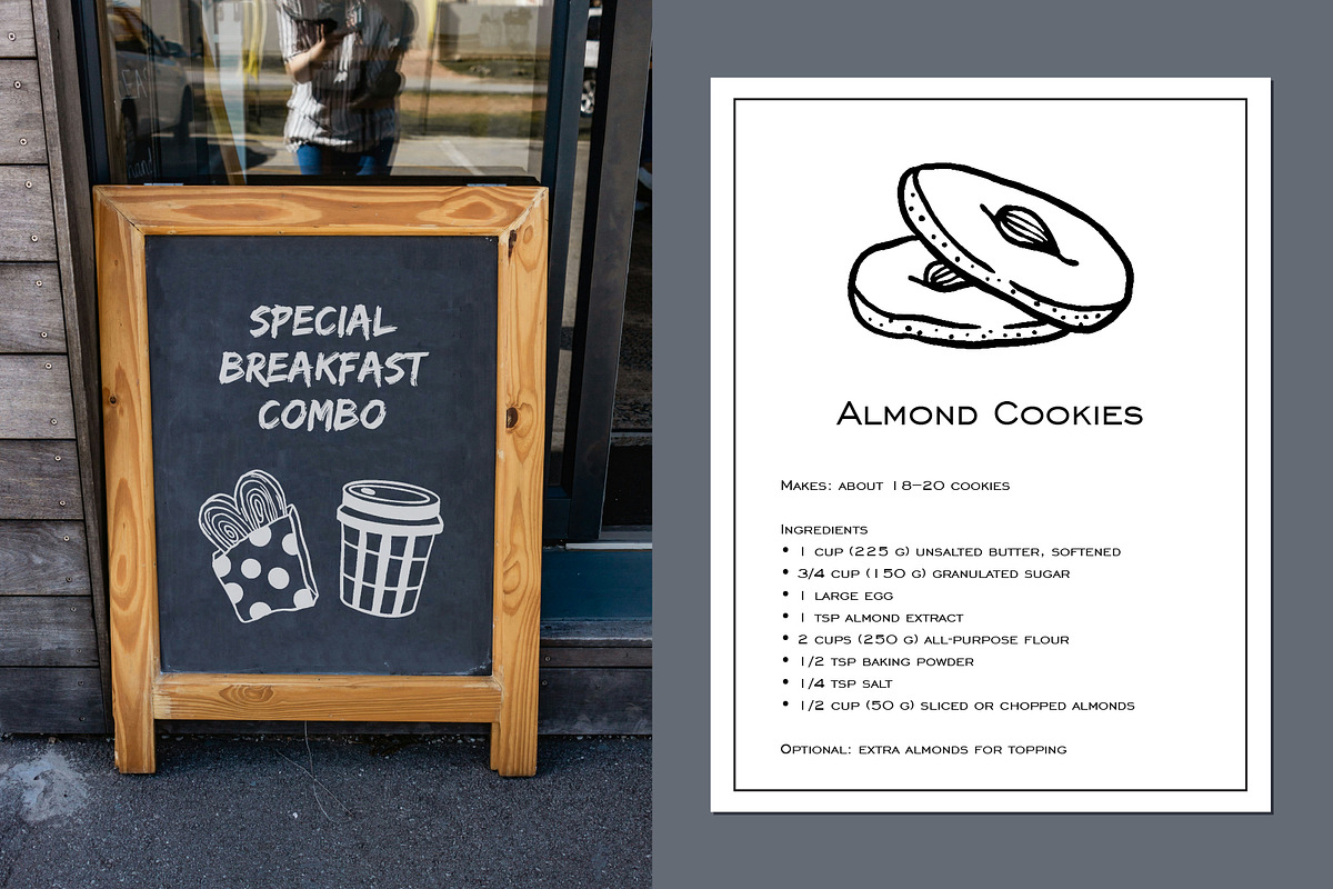 CAFE DOODLES | Graphic collection, a Food Illustration by katieromanoff_art (Photo 5 of 12)