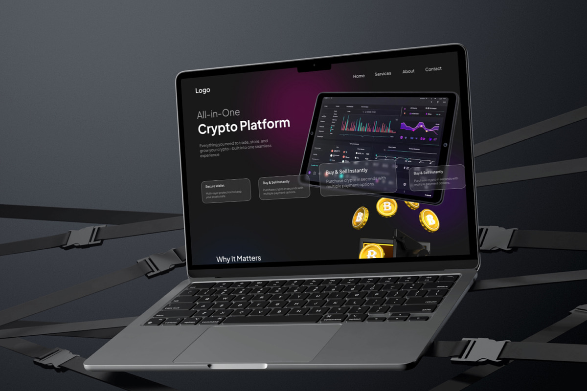 Crypto Website Template, a Landing Page Template by Glyphminds Studios (Photo 3 of 3)
