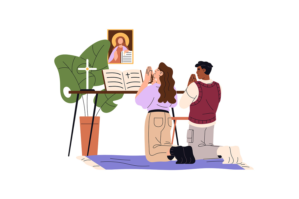People pray. Different religions set, a Person Illustration by PaperTrident (Photo 7 of 7)