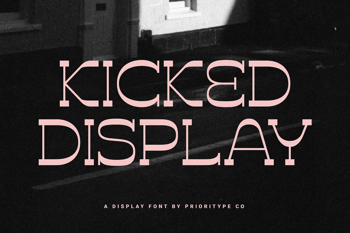 Kicked Display, a Slab Serif Font by Prioritype Co (Photo 1 of 10)
