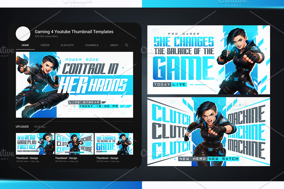 Gaming YouTube Thumbnail Pack, a Social Media Template by OnurDemircan (Photo 6 of 6)