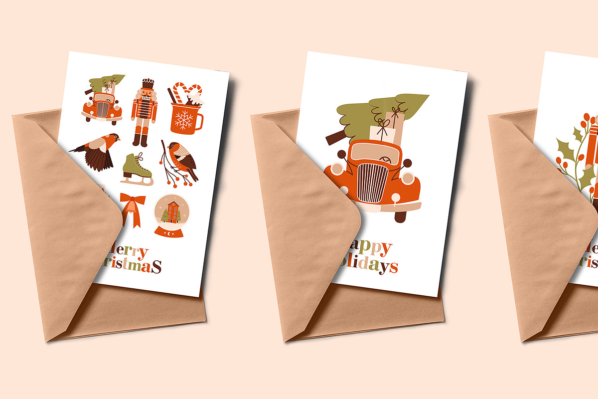 Naive Christmas. Clip arts & cards, a Seasonal Illustration by Renberrry.Store (Photo 3 of 10)