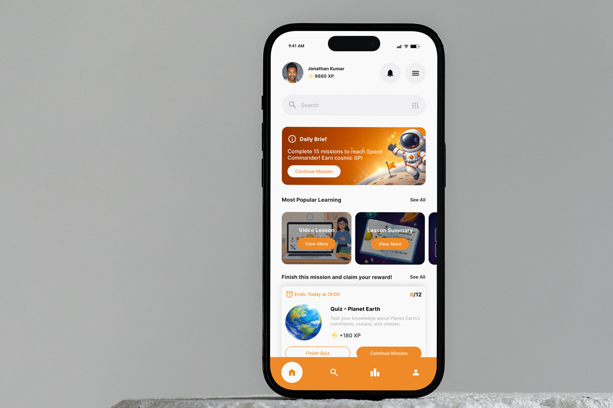 Stellar Quiz - Space Academy Quiz UI, an App Template by twinstd (Photo 5 of 5)