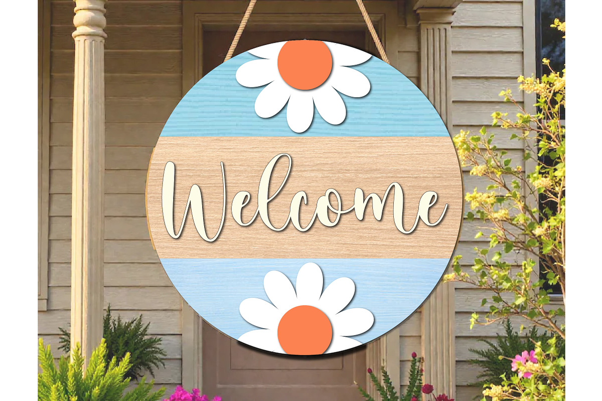 Layered Floral Door Hanger Laser Cut, an Illustration by Libby Wishes (Photo 2 of 3)