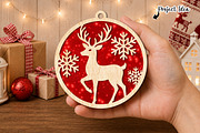 Christmas Reindeer Laser Cut SVG, an Object Graphic by OK Design (Thumbnail 2 of 3)