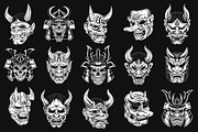 15 Set Japanese Demon Mask Skull, an Illustration by Morspective (Thumbnail 2 of 17)