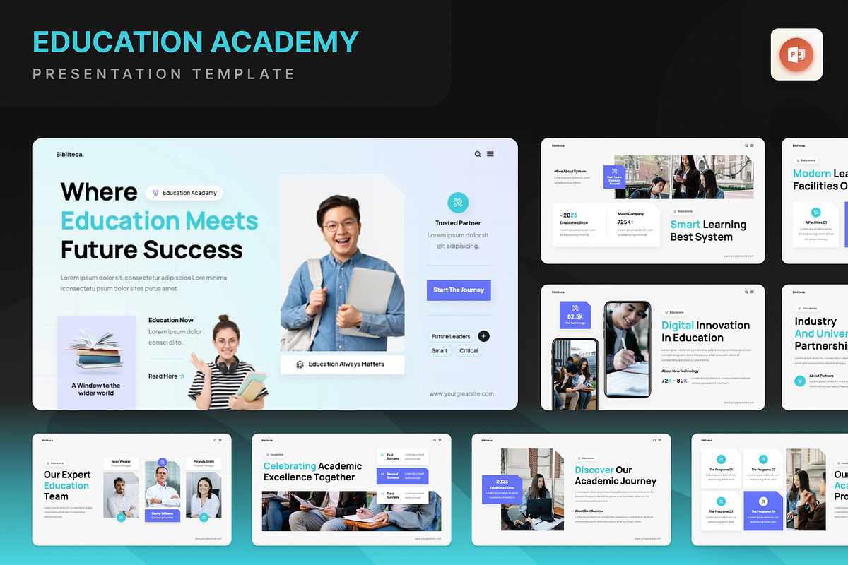 Education Academy PowerPoint, a Presentation Template by Annora Studio (Photo 1 of 7)