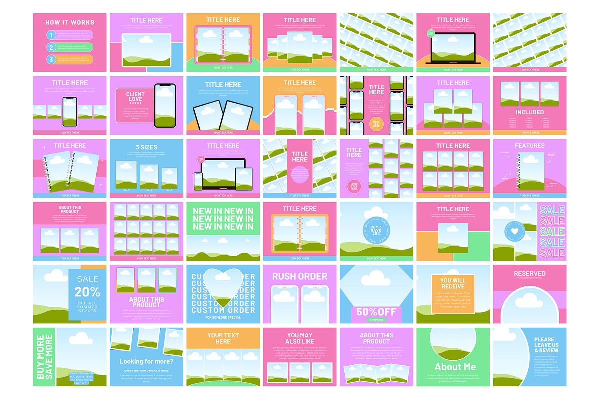 Colorful Etsy Listing Templates, a Branding & Logo Template by SunshineStudioBoutique (Photo 4 of 8)