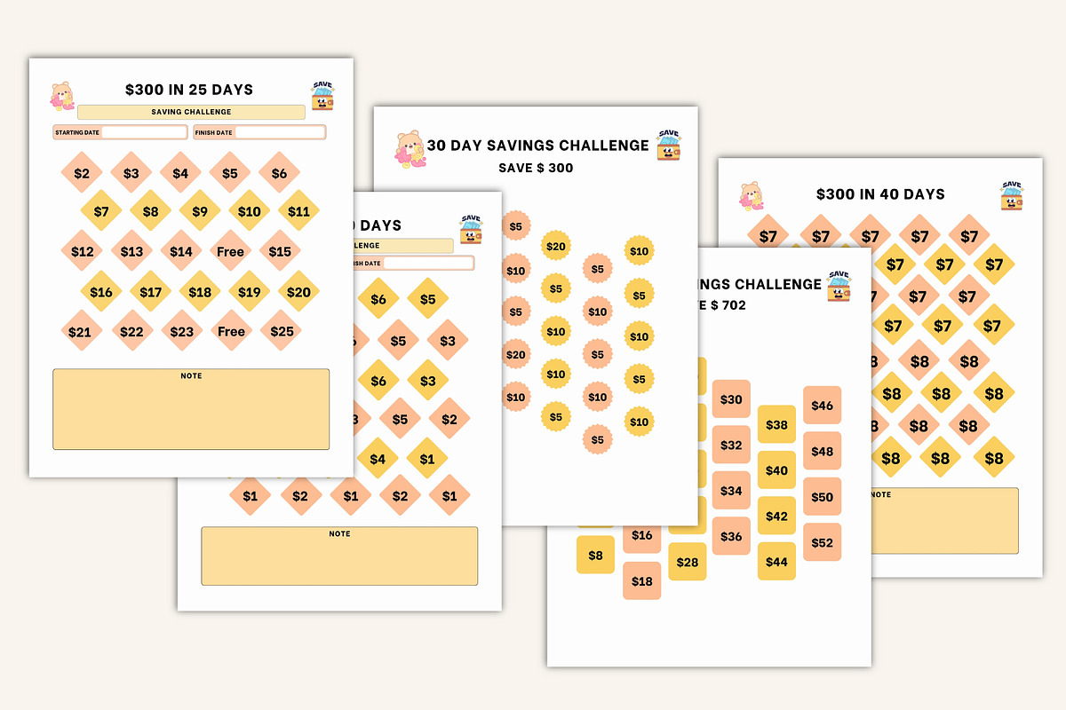 2026 Financial Savings Challenge, a Stationery Template by Designmela01 (Photo 10 of 10)