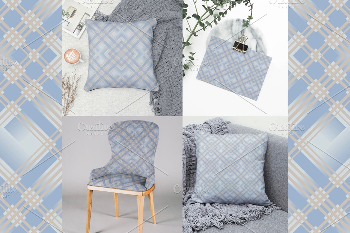 Blue Tartan Plaid Seamless Pattern, a Pattern Graphic by PPEthnicDecorPattern (Photo 2 of 9)