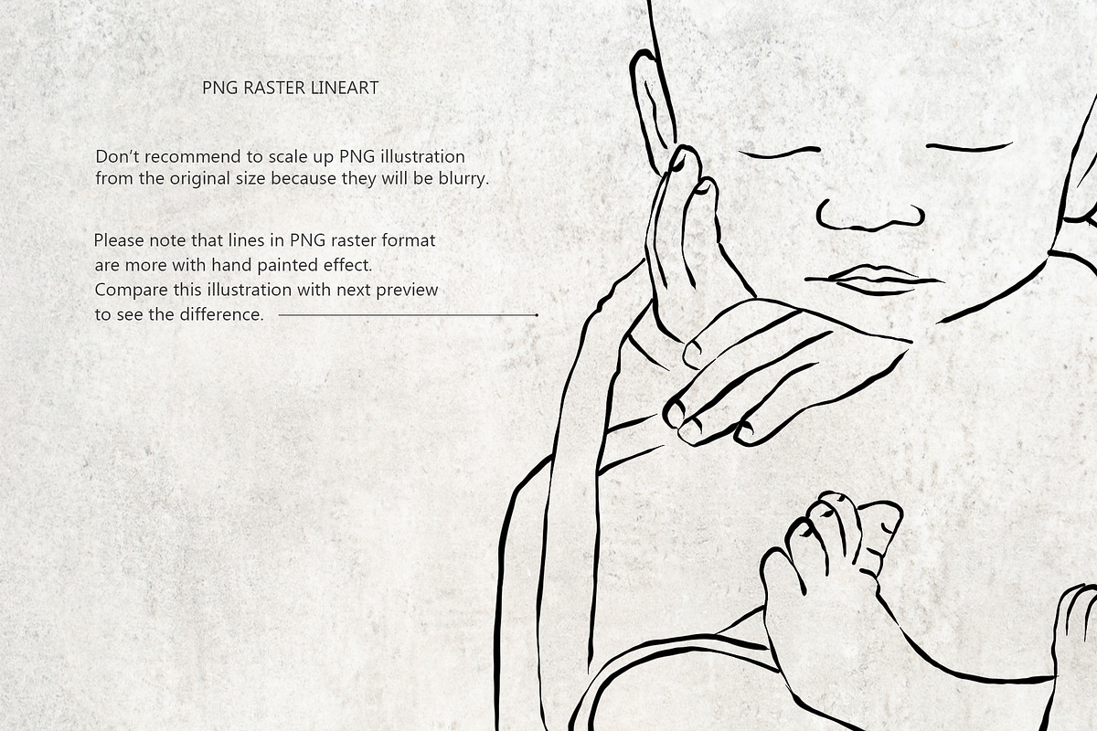 Newborn Line Art Clipart, a Person Illustration by natalisart (Photo 3 of 10)