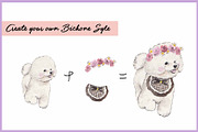 Bichon Frise Clipart Digital Paper, an Animal Illustration by VianneArt (Thumbnail 7 of 7)