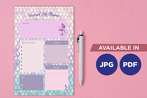 Mermaid Planner Printable