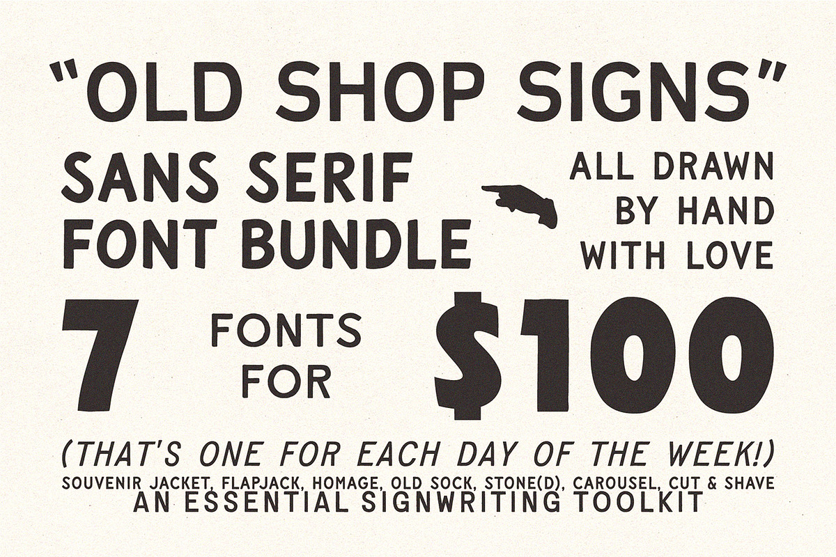 Bundle | Hand Drawn Sans Serif Fonts, a Sans Serif Font by Off The Rack © (Photo 1 of 10)