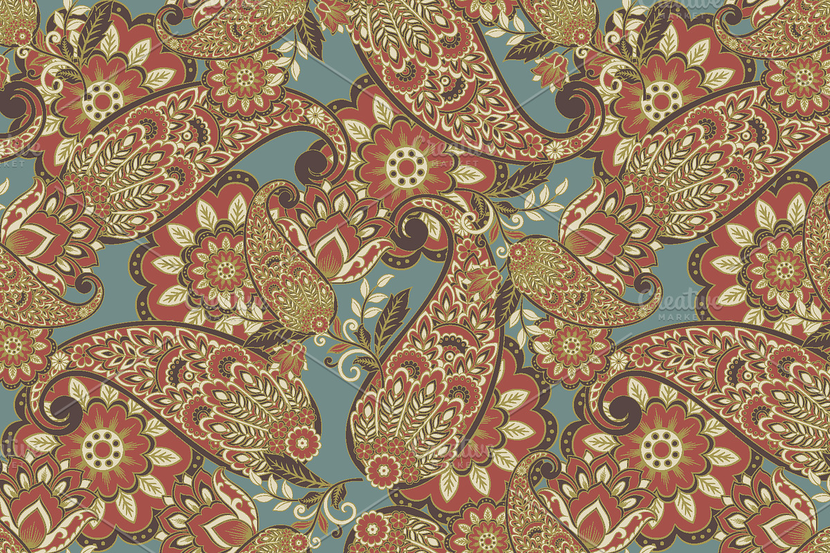 Beautiful paisley seamless pattern, a Pattern Graphic by antalogiya (Photo 7 of 7)