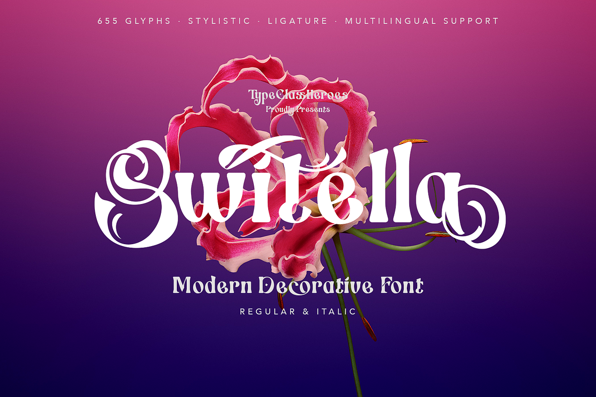 Switella - Modern Decorative Font, a Serif Font by TypeClassHeroes (Photo 1 of 10)