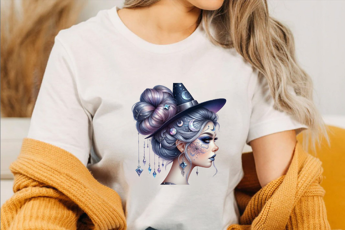 Watercolor Halloween Messy Bun Clipa, an Illustration by SVGArt (Photo 7 of 8)