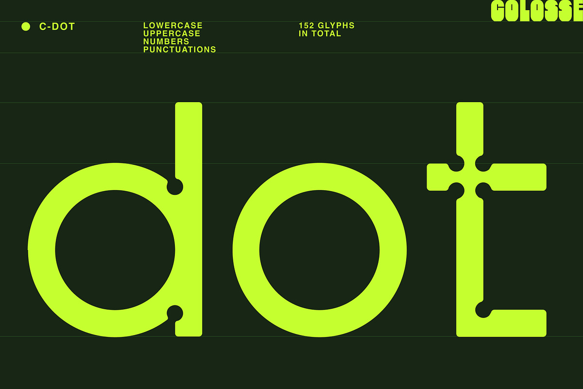 c-dot display typeface, a Sans Serif Font by Colosse Foundry (Photo 1 of 8)