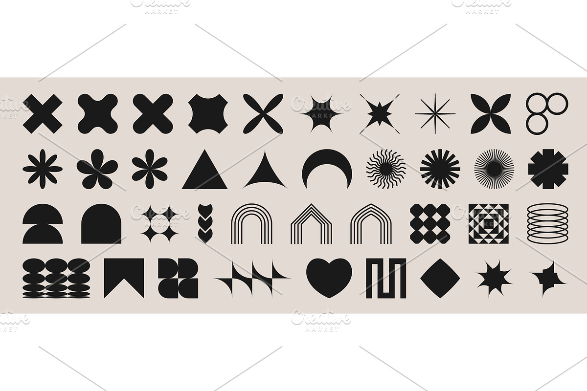 Brutalist shape set - black, an Object Illustration by art PVP - market