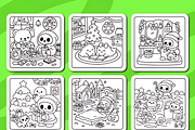 Spooky Christmas Coloring Pages, a Seasonal Illustration by Coco Bloom (Thumbnail 2 of 6)