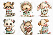 Whimsical Valentine Sweet Animals, an Illustration by Craft Nest (Thumbnail 3 of 11)