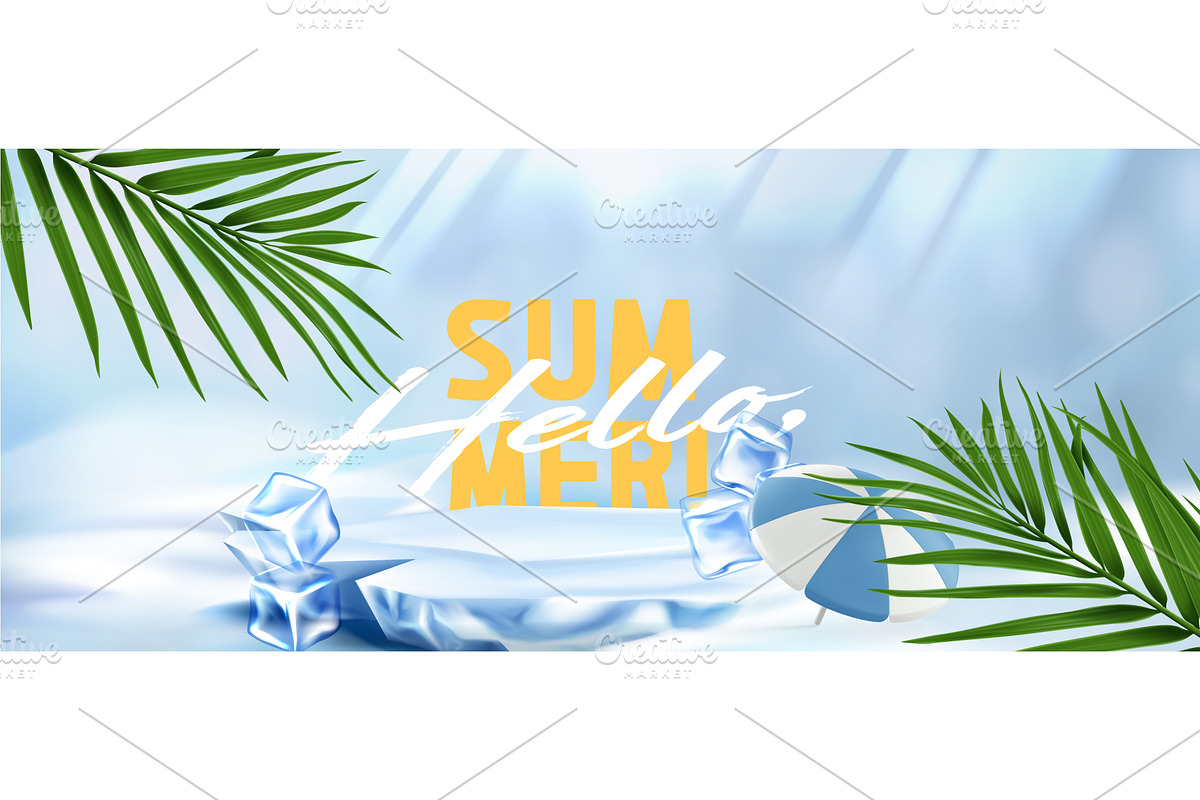 Frozen summer podium composition, an Illustration by art PVP - market
