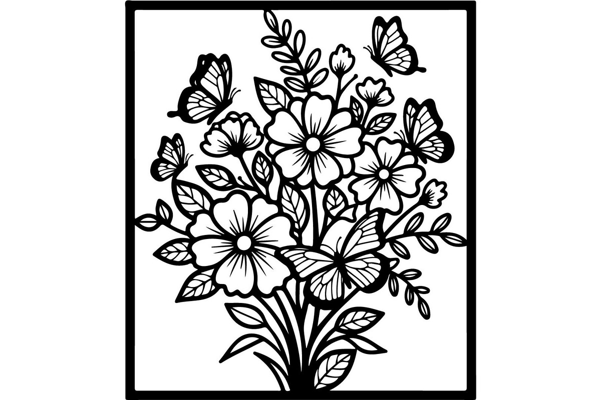 Decorative Floral Panel Vector Set, a Decorative Illustration by Designer_Momina (Photo 14 of 20)