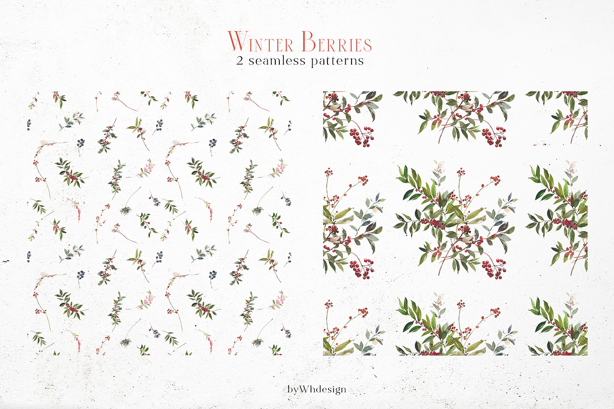 Winter Berries Christmas Watercolour, a Decorative Illustration by whiteheartdesign (Photo 8 of 14)