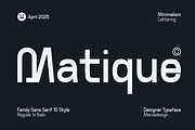 Matique - Family Sans Serif, a Sans Serif Font by Marvadesign (Thumbnail 1 of 10)