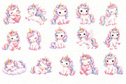 Pastel Unicorn Clipart Bundle, an Animal Illustration by Villa 11 Estudio (Thumbnail 2 of 3)