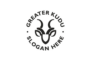 Greater Kudu Antelope Logo Design, a Branding & Logo Template by Buqancreative