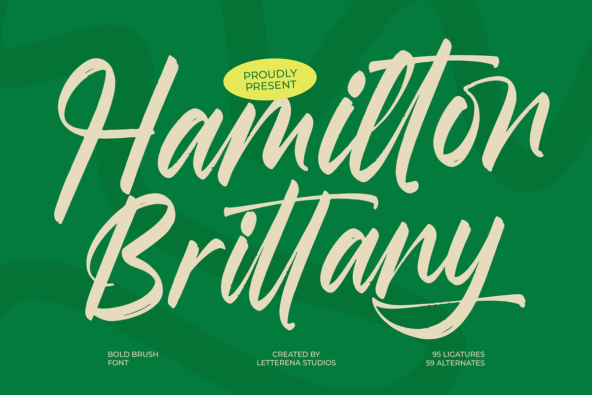 Hamilton Brittany Bold Brush Font, a Script Font by Letterena Studios Script (Photo 1 of 20)