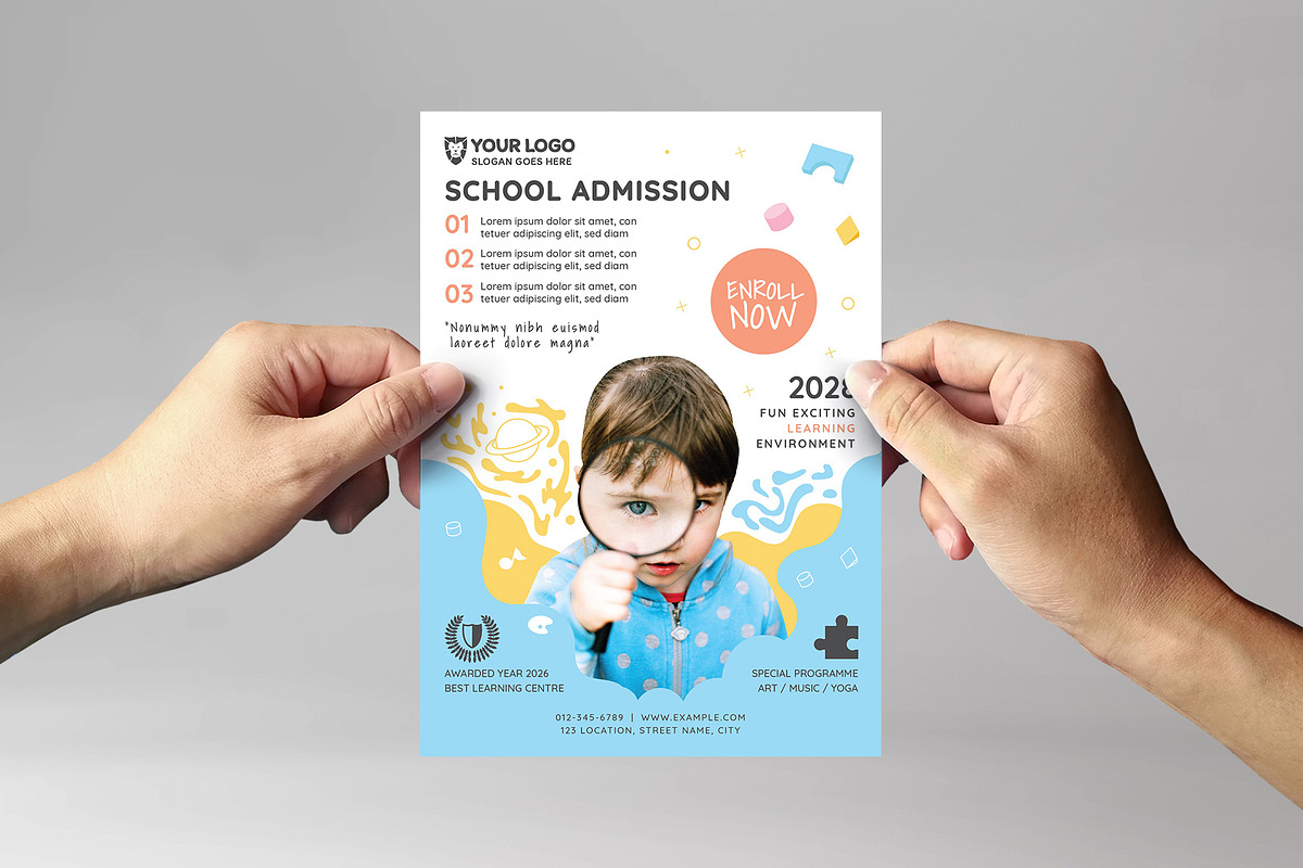 Kids School Education Flyer Template, a Flyer Template by BrandPacks (Photo 2 of 5)