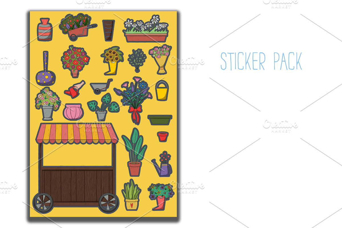Flower shop decor. Florist set, a Decorative Illustration by SaintPic illustrations (Photo 4 of 5)