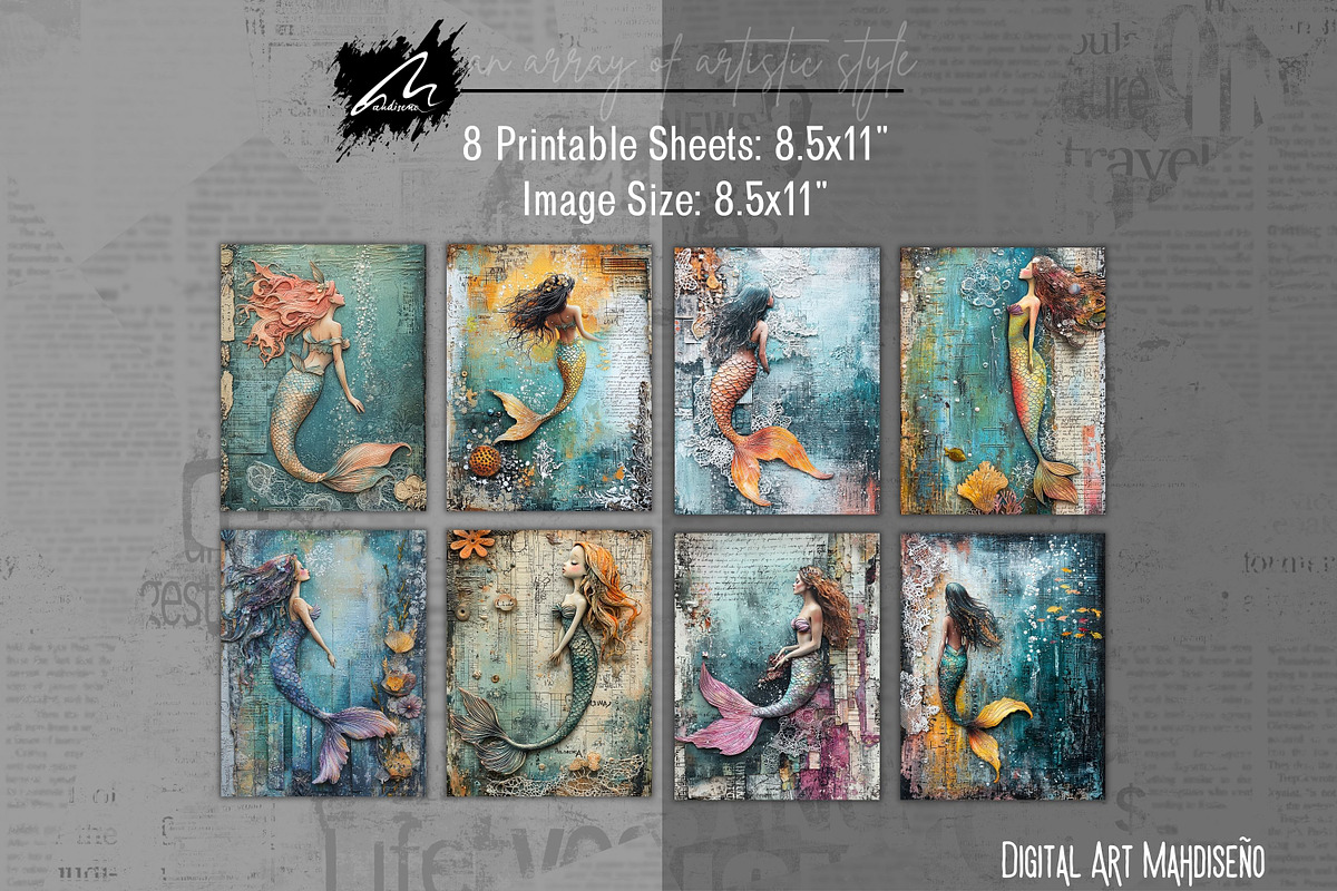 Whimsical Mermaid, Lace Journal Page, a Person Illustration by Digital Art Mahdiseño (Photo 3 of 10)