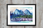 Watercolor mountains, an Illustration by Aksol (Thumbnail 4 of 5)