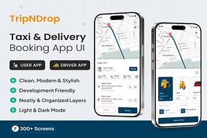 Taxi & Delivery App UI Kit, an UI Kit Template by Creative Perspective